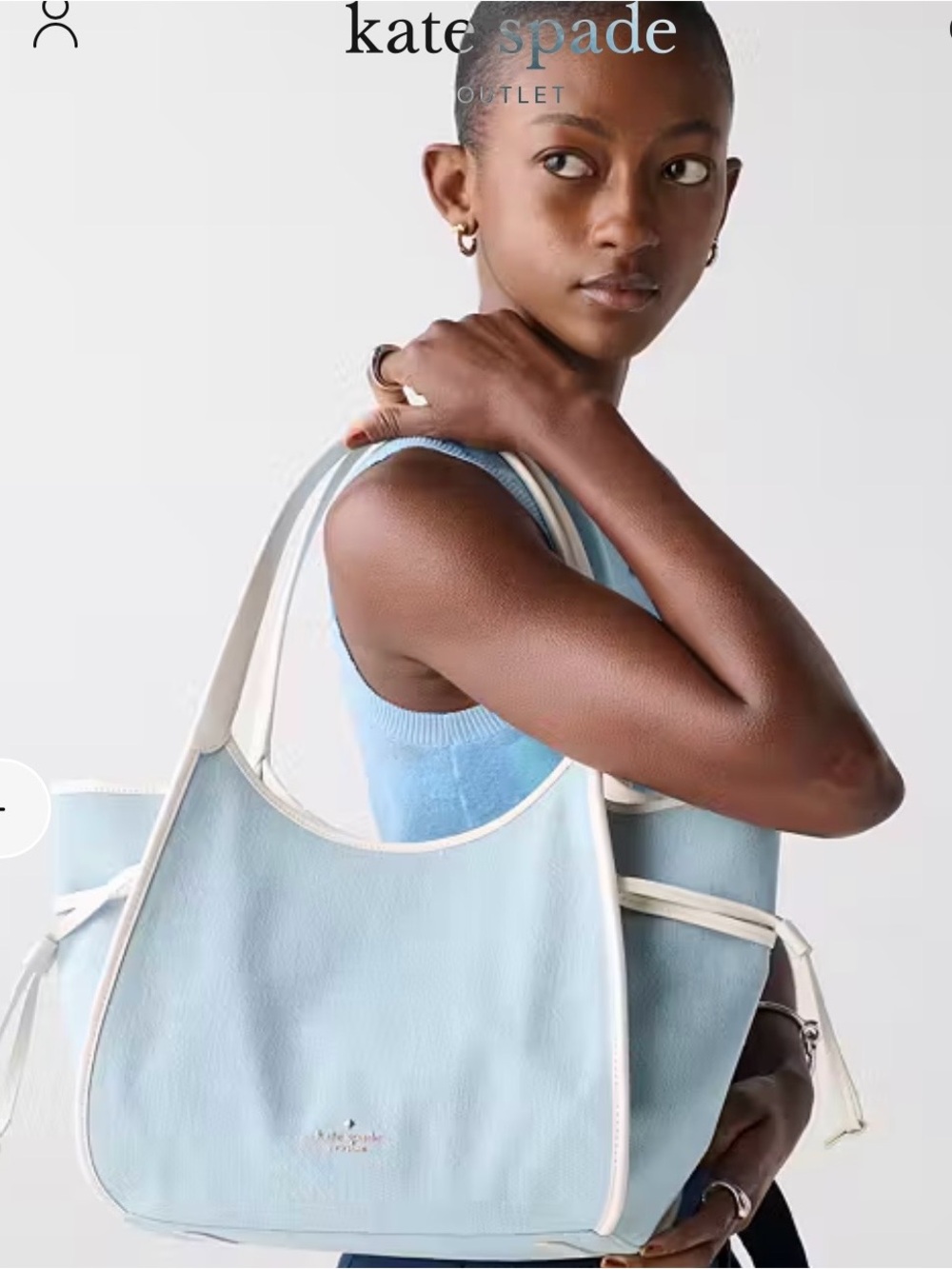 kate spade Denim and White Tote Bag